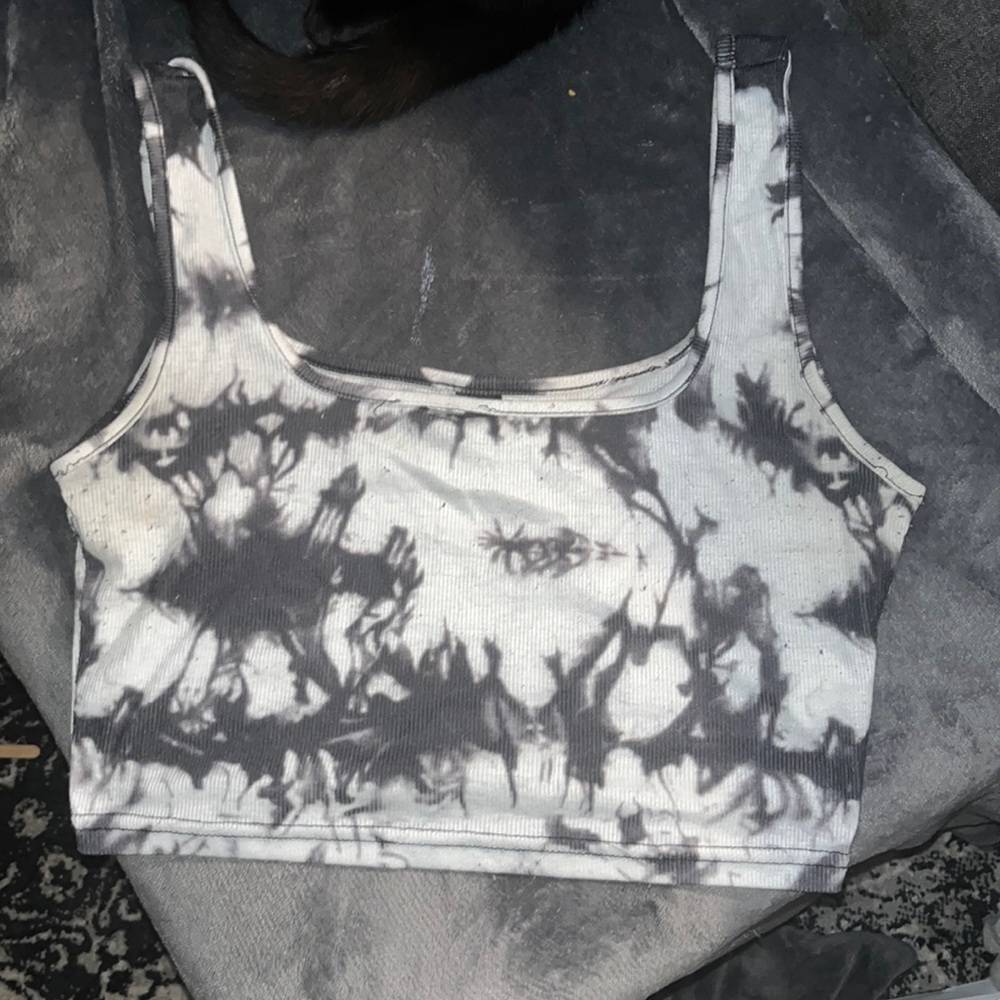 marble shirt with black and white from shein size medium super comfortable& cute